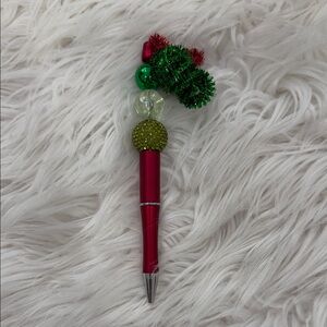 Festive Red and Green Handmade Pen
